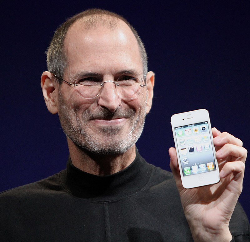 Steve Jobs with an iPhone 4 (2010)